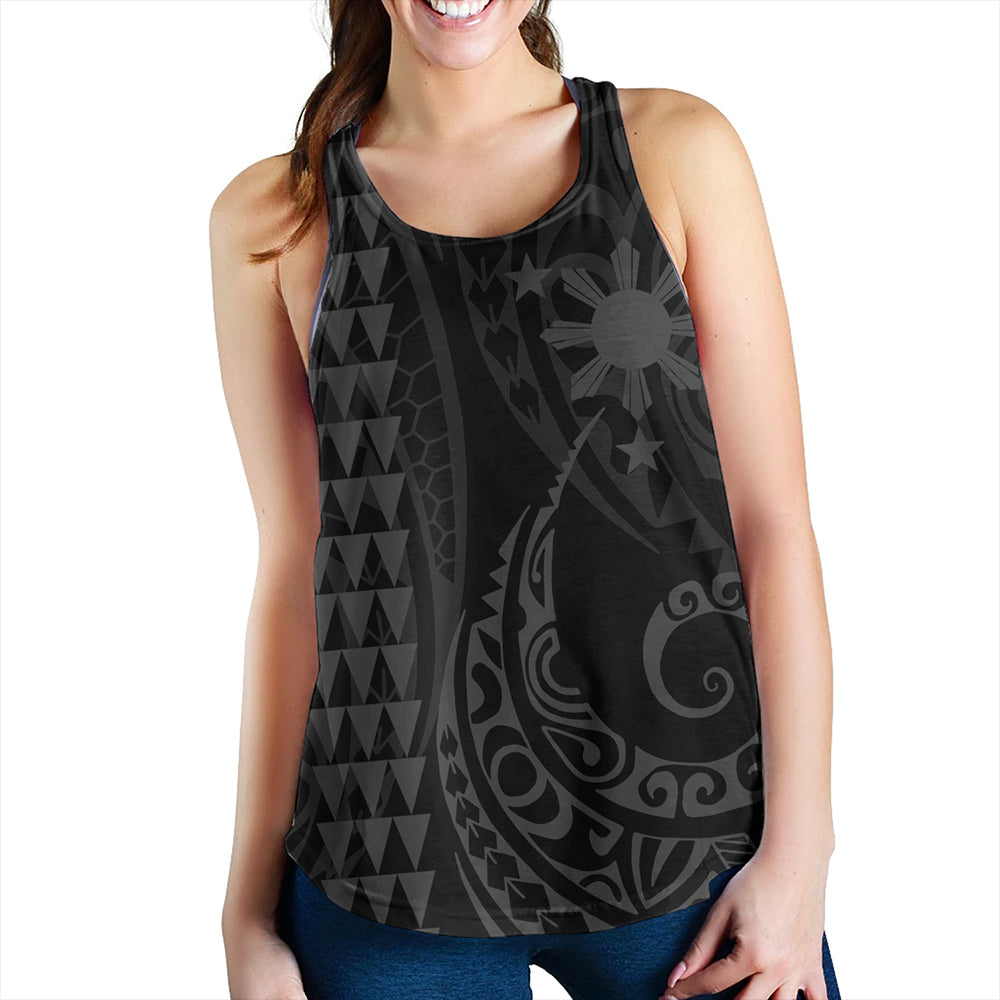 The Philippines Women Tank Sun Gray Kakau Style