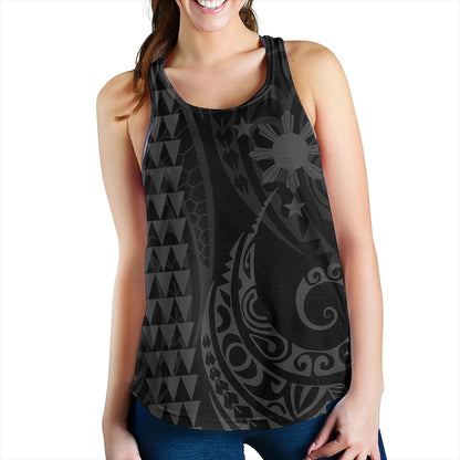 The Philippines Women Tank Sun Gray Kakau Style