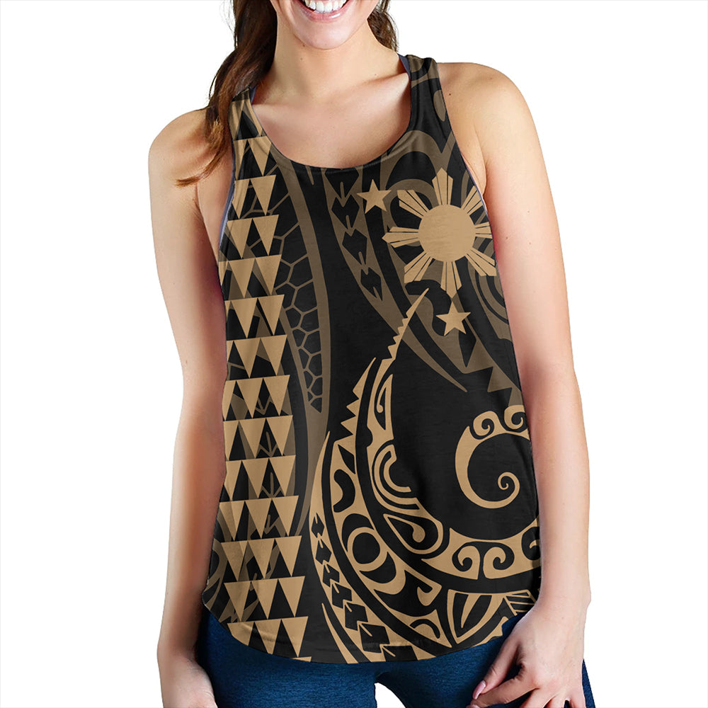 The Philippines Women Tank Sun Kakau Style