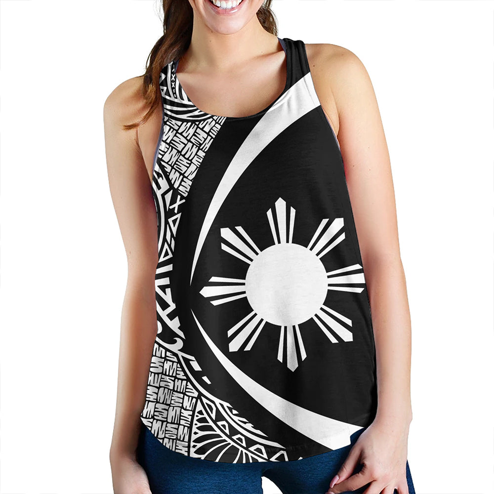 Philippines Women Tank Coat Of Arm Lauhala White Circle