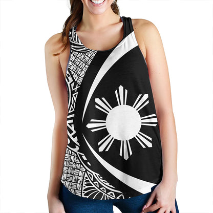 Philippines Women Tank Coat Of Arm Lauhala White Circle