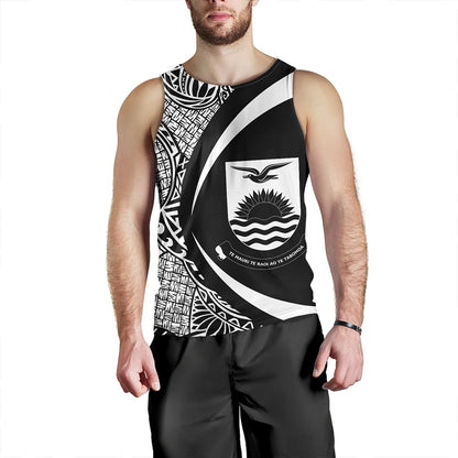 Kiribati Tank Top Coat Of Arm Lauhala White Circle