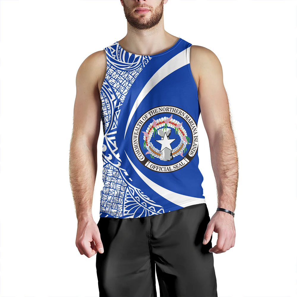 Northern Mariana Islands Tank Top Coat Of Arm Lauhala Circle