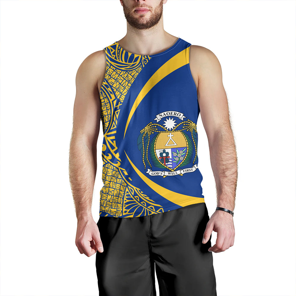 Nauru Tank Top Coat Of Arm Lauhala Circle
