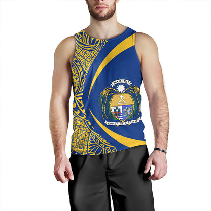 Nauru Tank Top Coat Of Arm Lauhala Circle