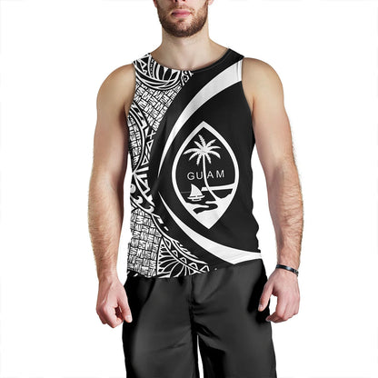 Guam Tank Top Coat Of Arm Lauhala White Circle