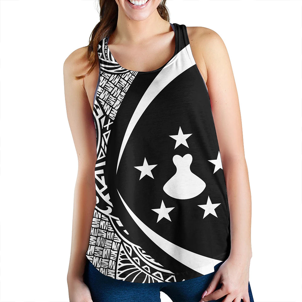 Austral Islands Women Tank Coat Of Arm Lauhala White Circle