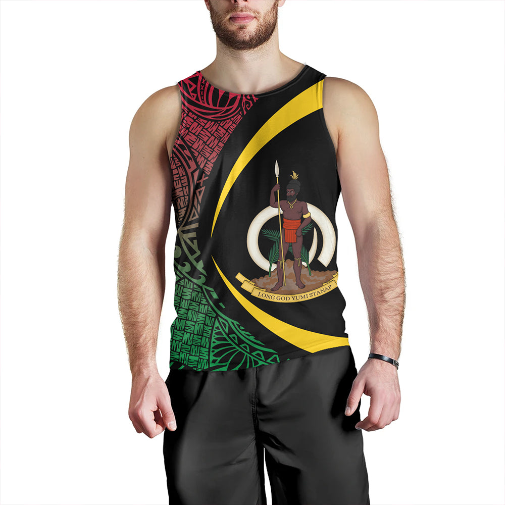 Vanuatu Tank Top Coat Of Arm Lauhala Circle