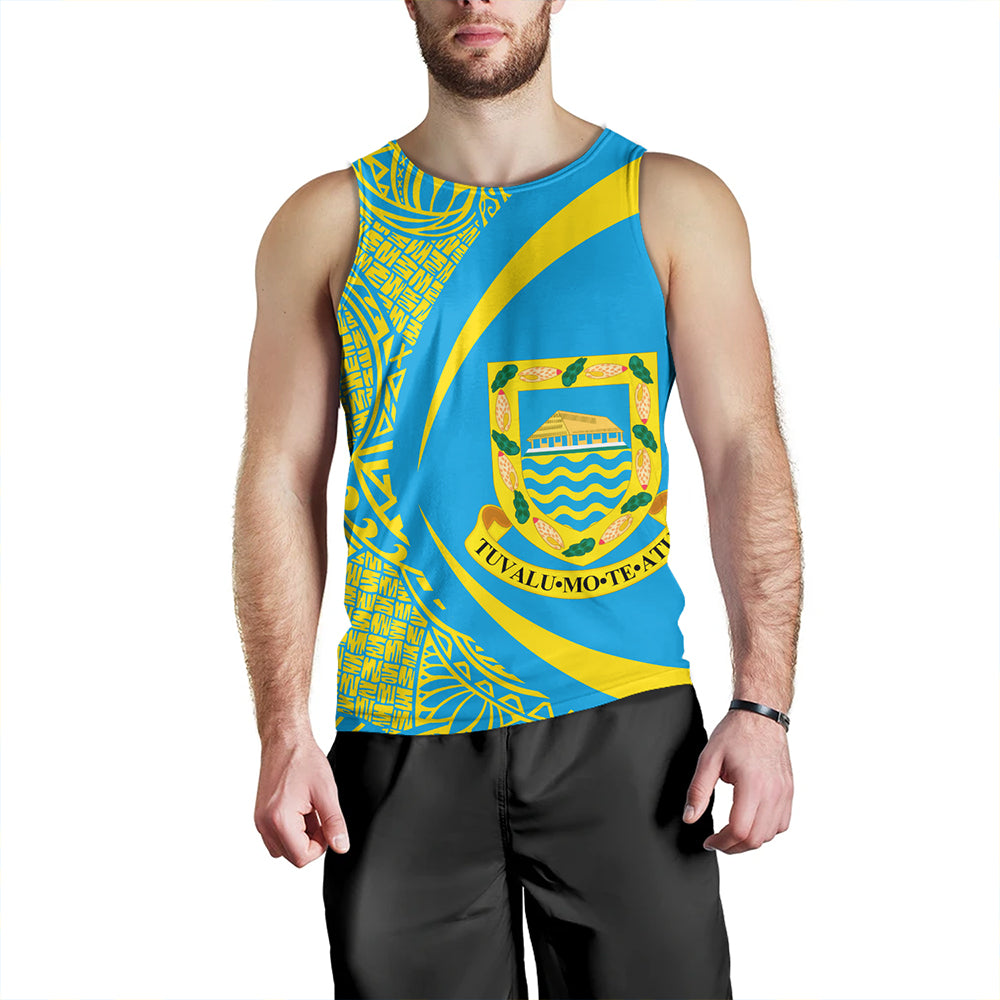 Tuvalu Tank Top Coat Of Arm Lauhala Circle