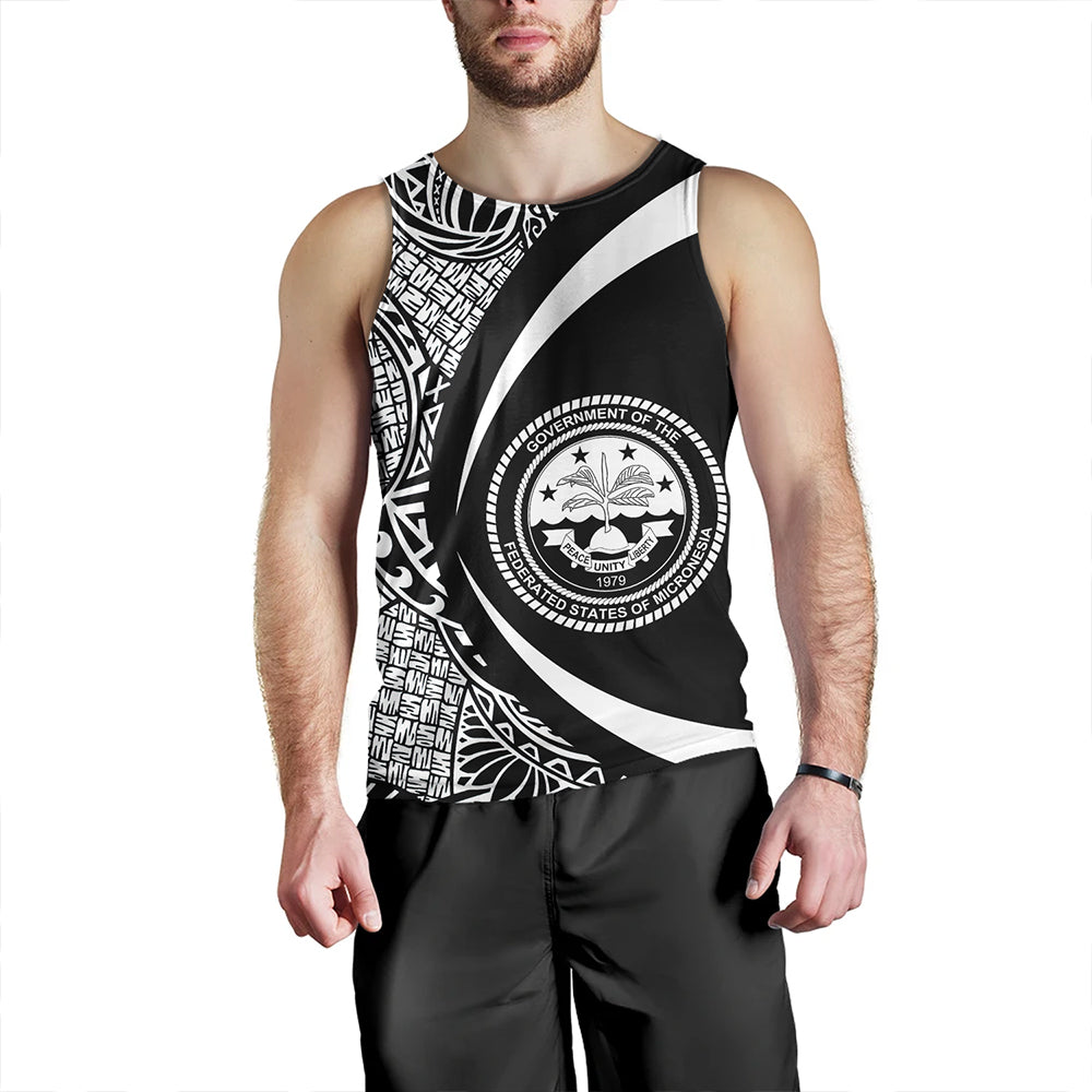 Federated States of Micronesia Tank Top Coat Of Arm Lauhala White Circle