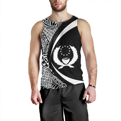 Pohnpei Tank Top Coat Of Arm Lauhala White Circle