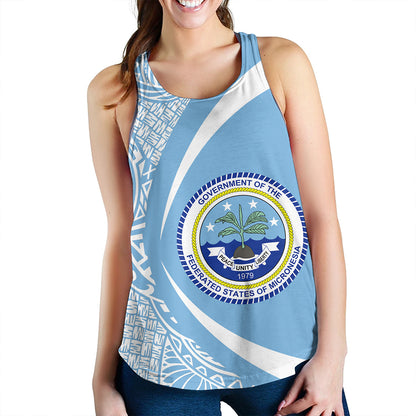 Federated States of Micronesia Women Tank Coat Of Arm Lauhala Circle