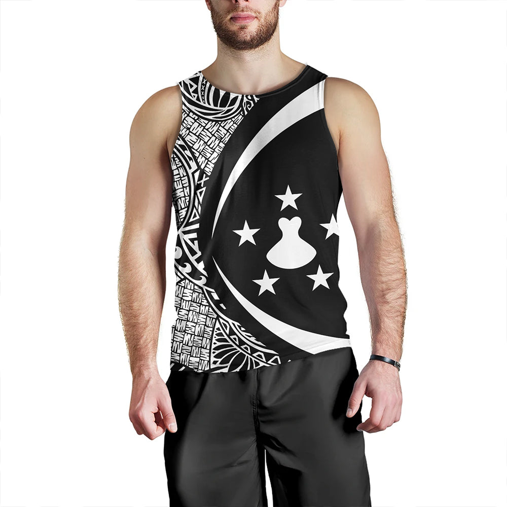 Austral Islands Tank Top Coat Of Arm Lauhala White Circle