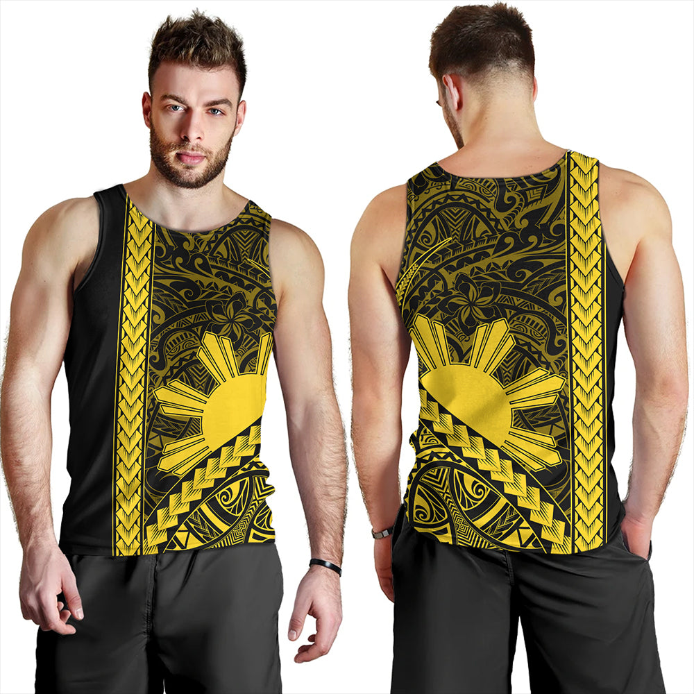 Philippines Tank Top Tribal Polynesian Sun Yellow