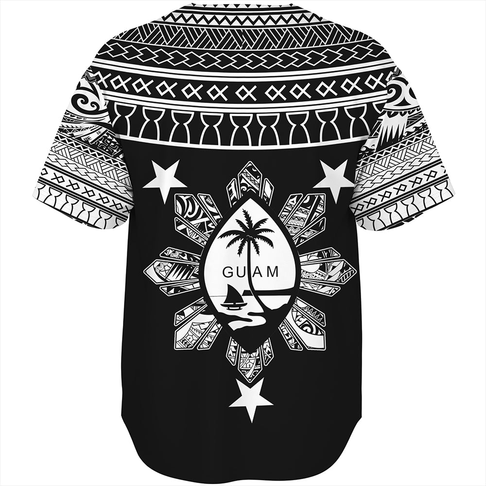 Guam Seal With Philippines Filipinos Sun Baseball Shirt Tribal Island