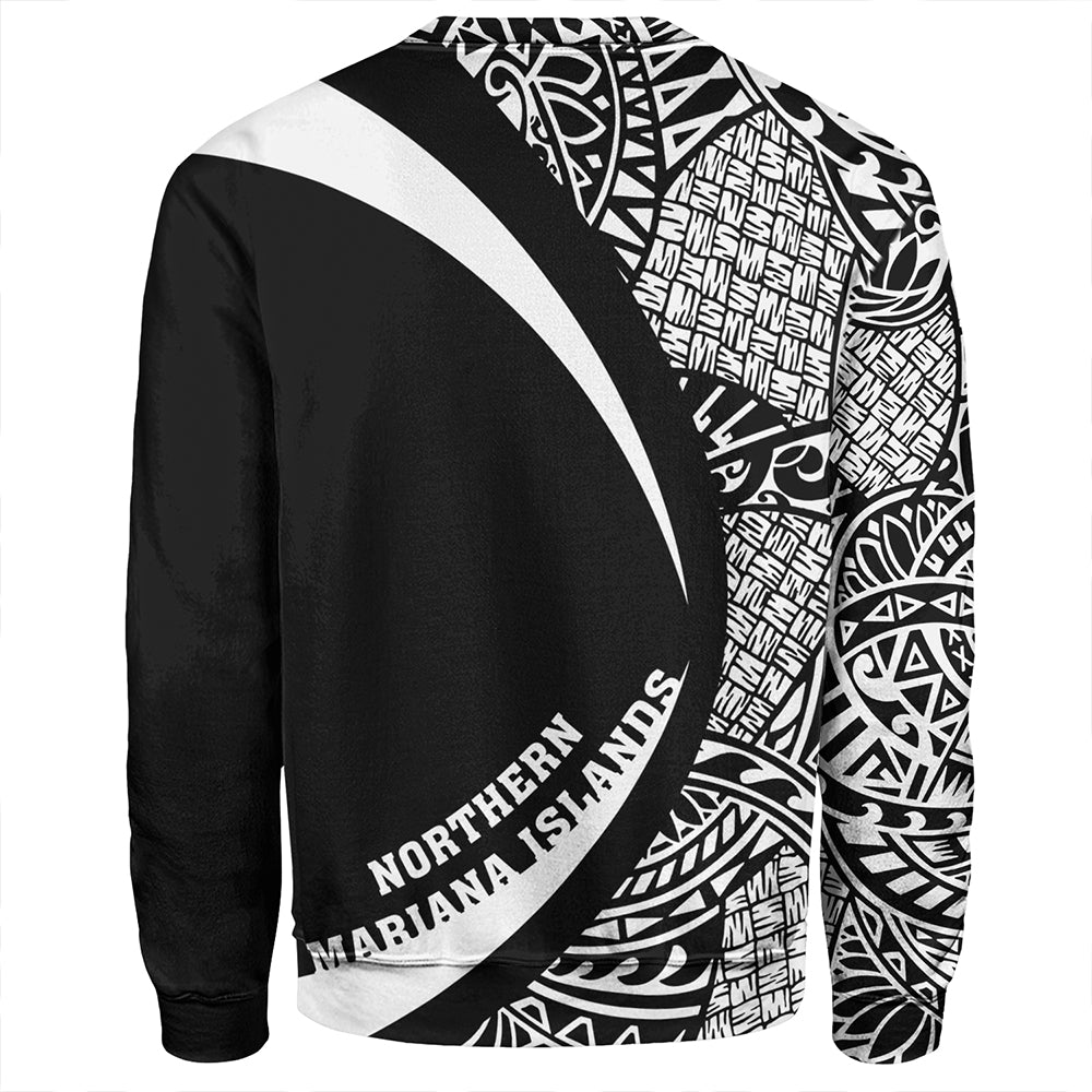 Northern Mariana Islands Sweatshirt Coat Of Arm Lauhala White Circle