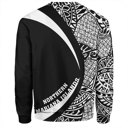 Northern Mariana Islands Sweatshirt Coat Of Arm Lauhala White Circle