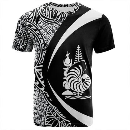 New Caledonia T-Shirt Coat Of Arm Lauhala White Circle