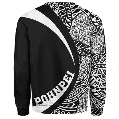 Pohnpei Sweatshirt Coat Of Arm Lauhala White Circle