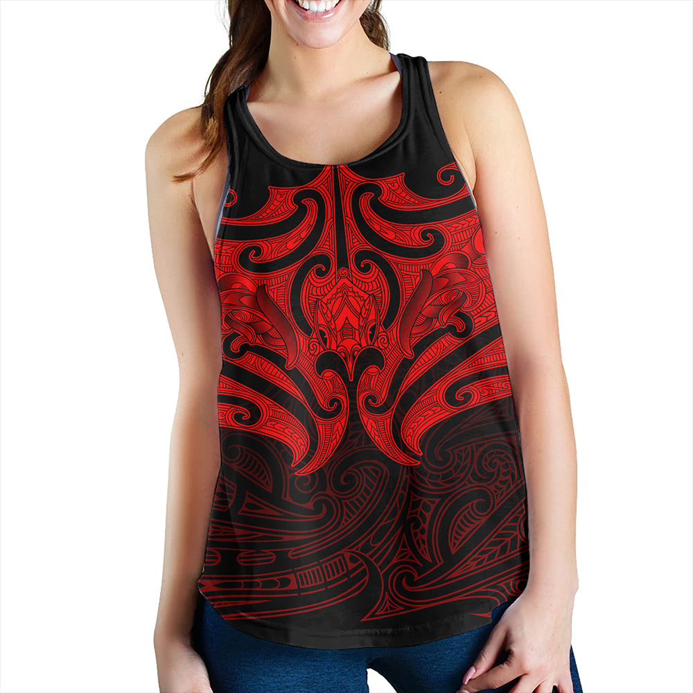 New Zealand Women Tank Maori Red Pattern