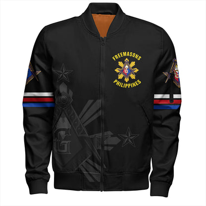 Philippines Bomber Jacket Freemasons Filipino Star Letter Style