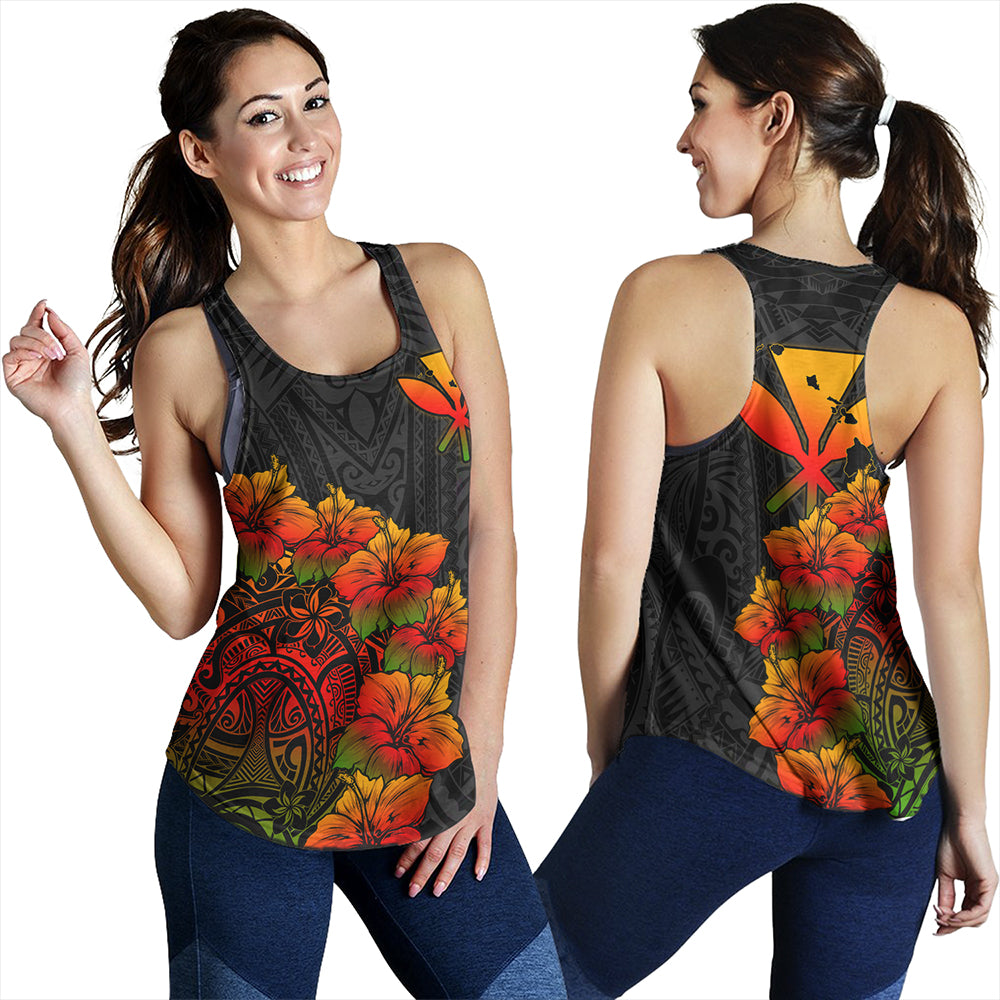 Hawaii Women Tank Hawaii Kanaka Map Style Tropical