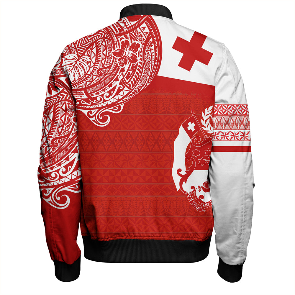 Tonga Bomber Jacket Tonga Polynesian Flag With Coat Of Arms