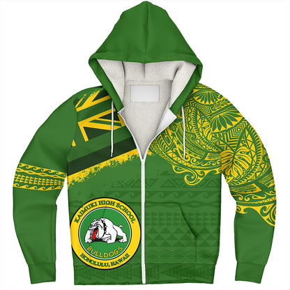 Hawaii Sherpa Hoodie Kaimuki High School With Crest Style
