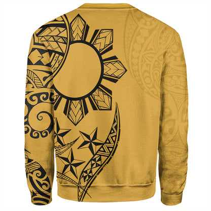 Philippines Sweatshirt Tribal Sun In My Heart Gold Style
