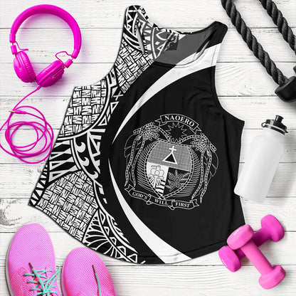 Nauru Women Tank Coat Of Arm Lauhala White Circle