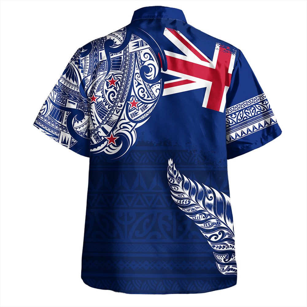New Zealand Hawaiian Shirt Aotearoa Maori Tribal Flag With Silver Frern
