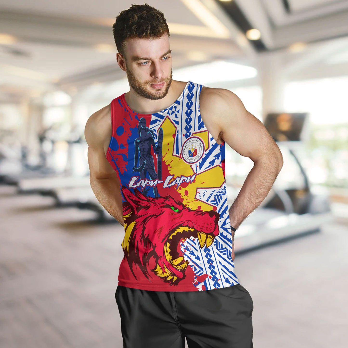 Philippines Filipinos Tank Top Custom Lapu-Lapu And The Wolf Tribal Polynesian Style