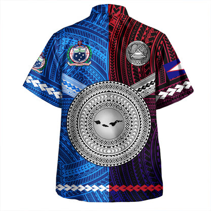 American Samoa And Western Samoa Polynesian Tattoo Together Hawaiian Shirt
