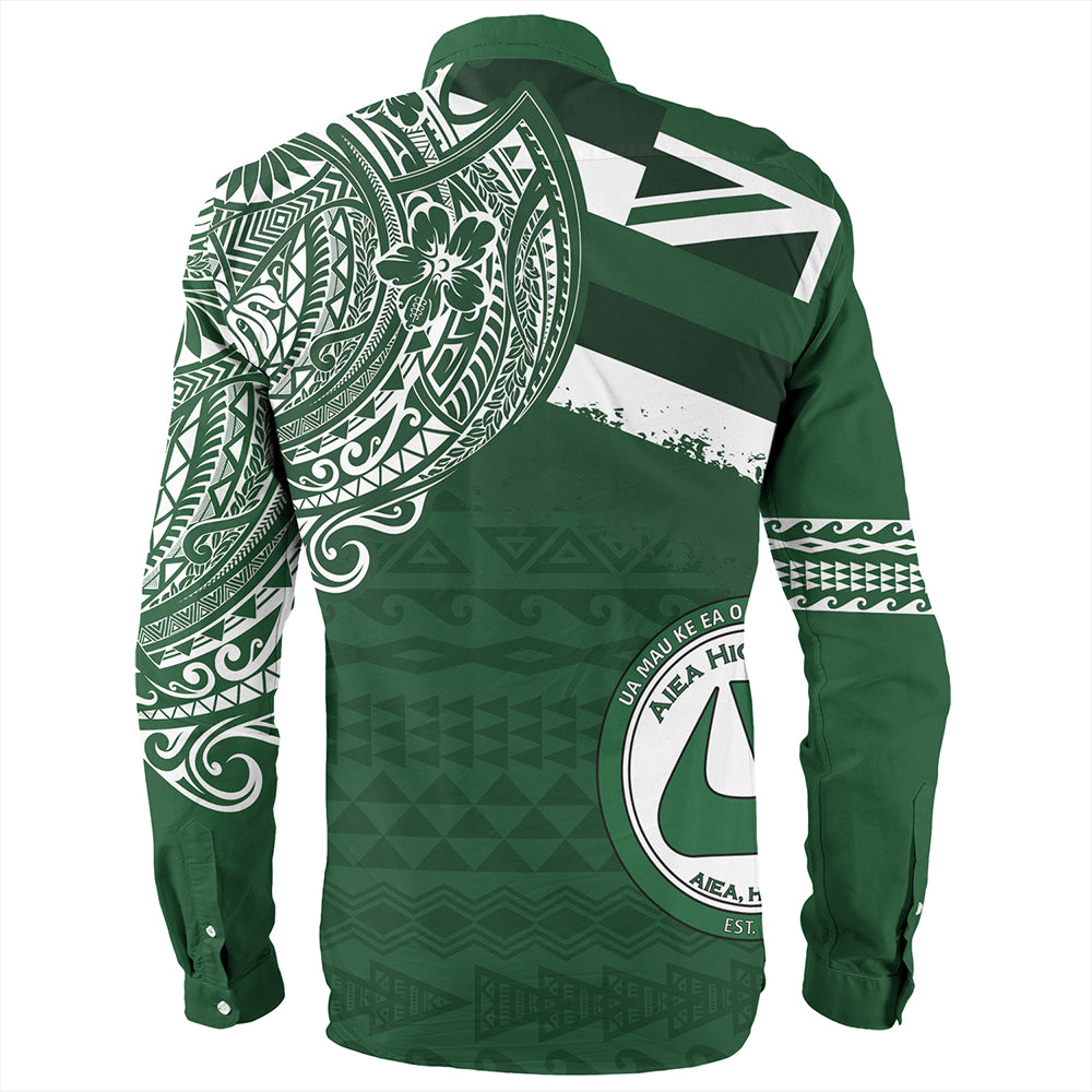 Hawaii Long Sleeve Shirt Aiea High School Flag With Crest Style
