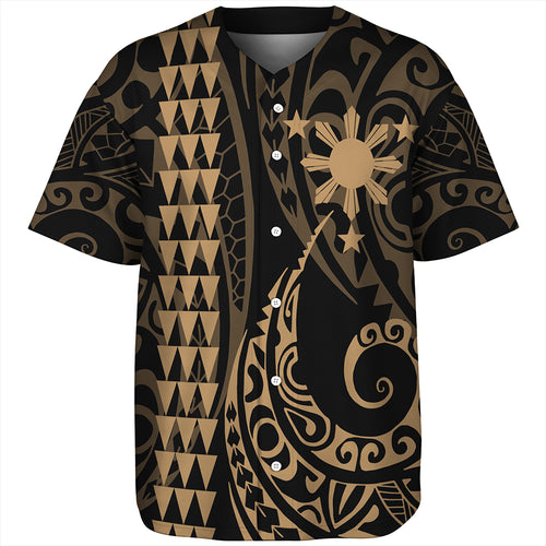 The Philippines Baseball Shirt Sun Kakau Style