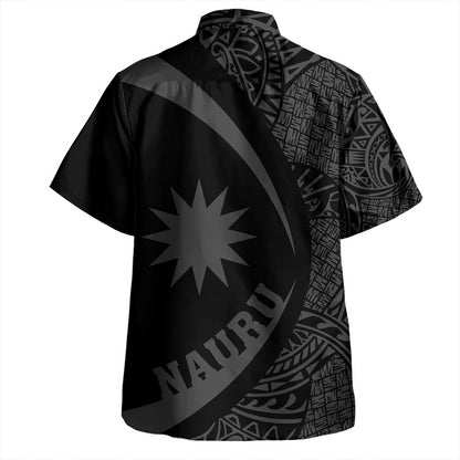 Nauru Hawaiian Shirt Coat Of Arm Lauhala White Circle