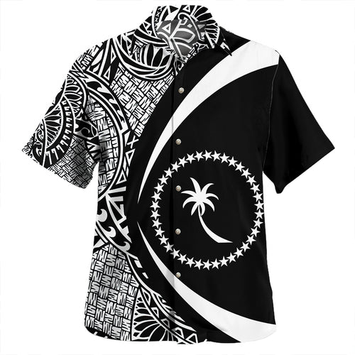 Pohnpei Hawaiian Shirt Coat Of Arm Lauhala Circle