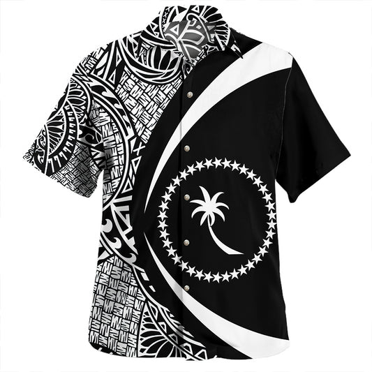 Pohnpei Hawaiian Shirt Coat Of Arm Lauhala Circle