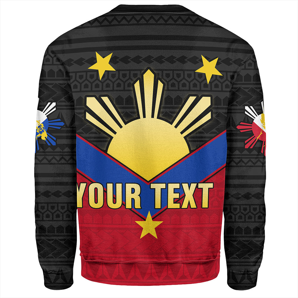 Philippines Sweatshirt Custom - Philippines Sun Star Sport Style Polynesian