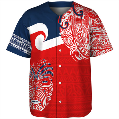 New Zealand Baseball Shirt Tino Rangatiratanga Maori Mask