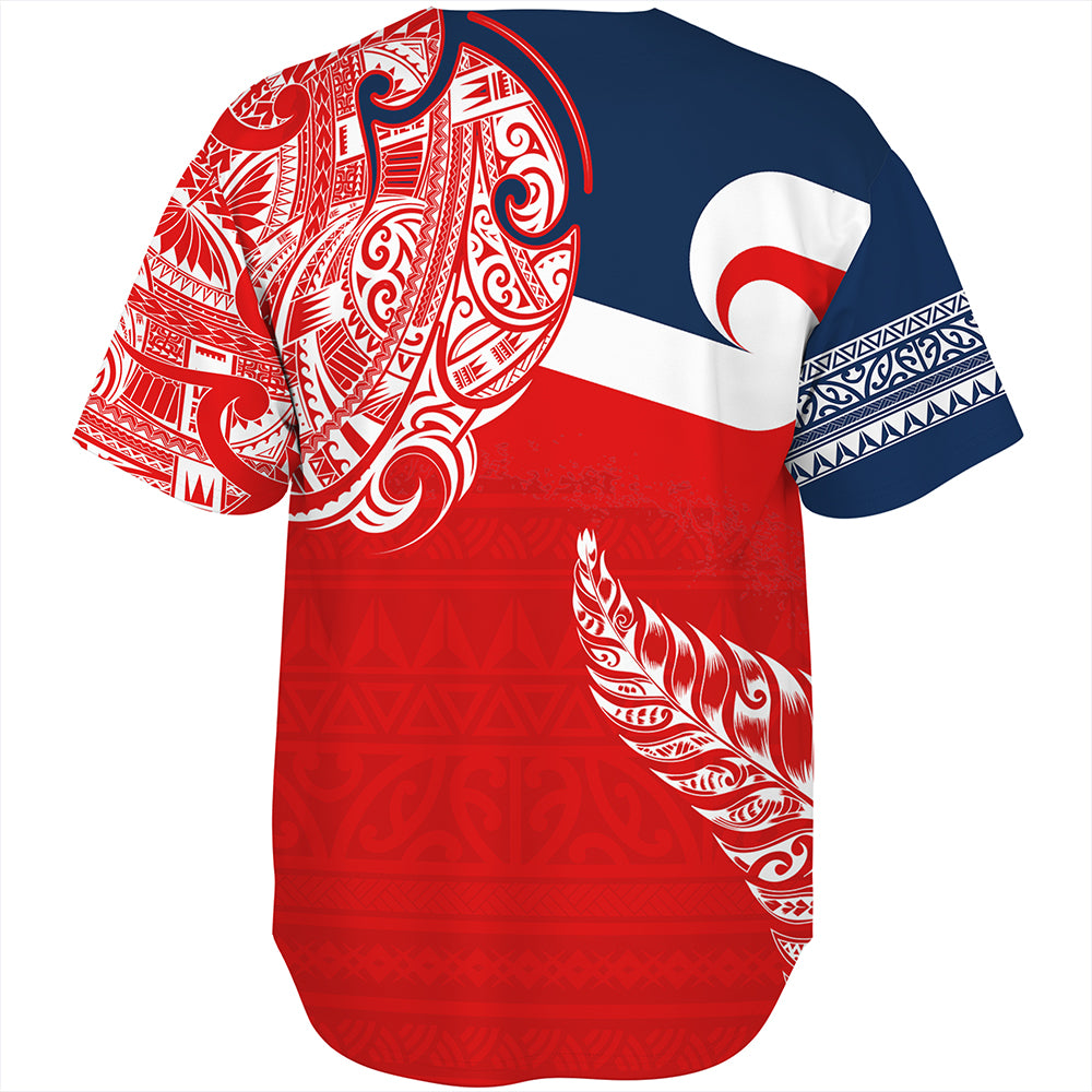 New Zealand Baseball Shirt Tino Rangatiratanga Maori With Silver Fern Version.2