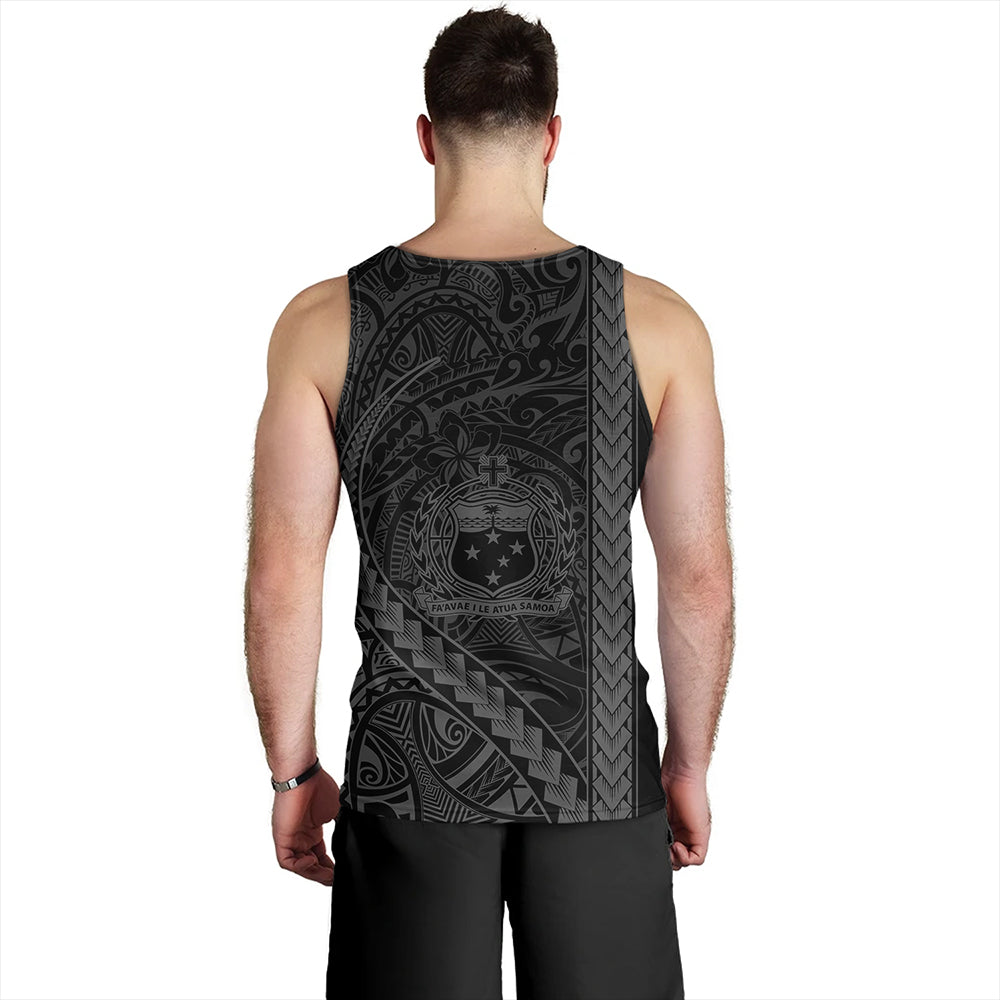 Samoa Tank Top Tribal Polynesian Coat Of Arms Gray