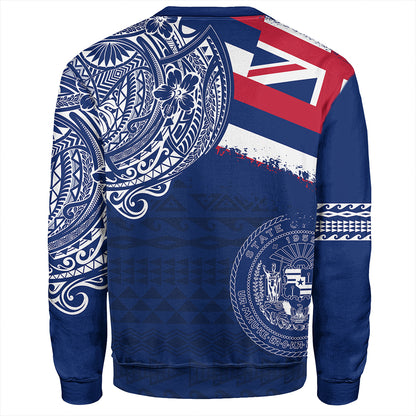 Hawaii Sweatshirt Polynesian Flag With Coat Of Arms