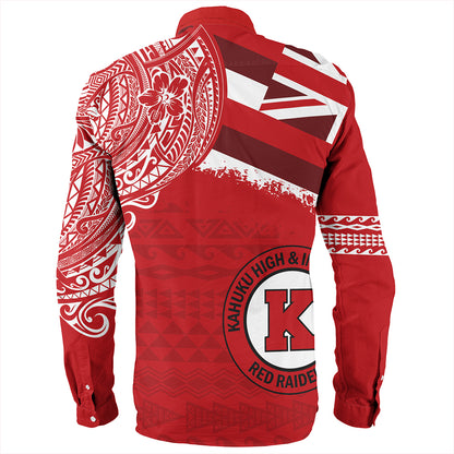 Hawaii Long Sleeve Shirt Kahuku High And Intermediate School With Crest Style