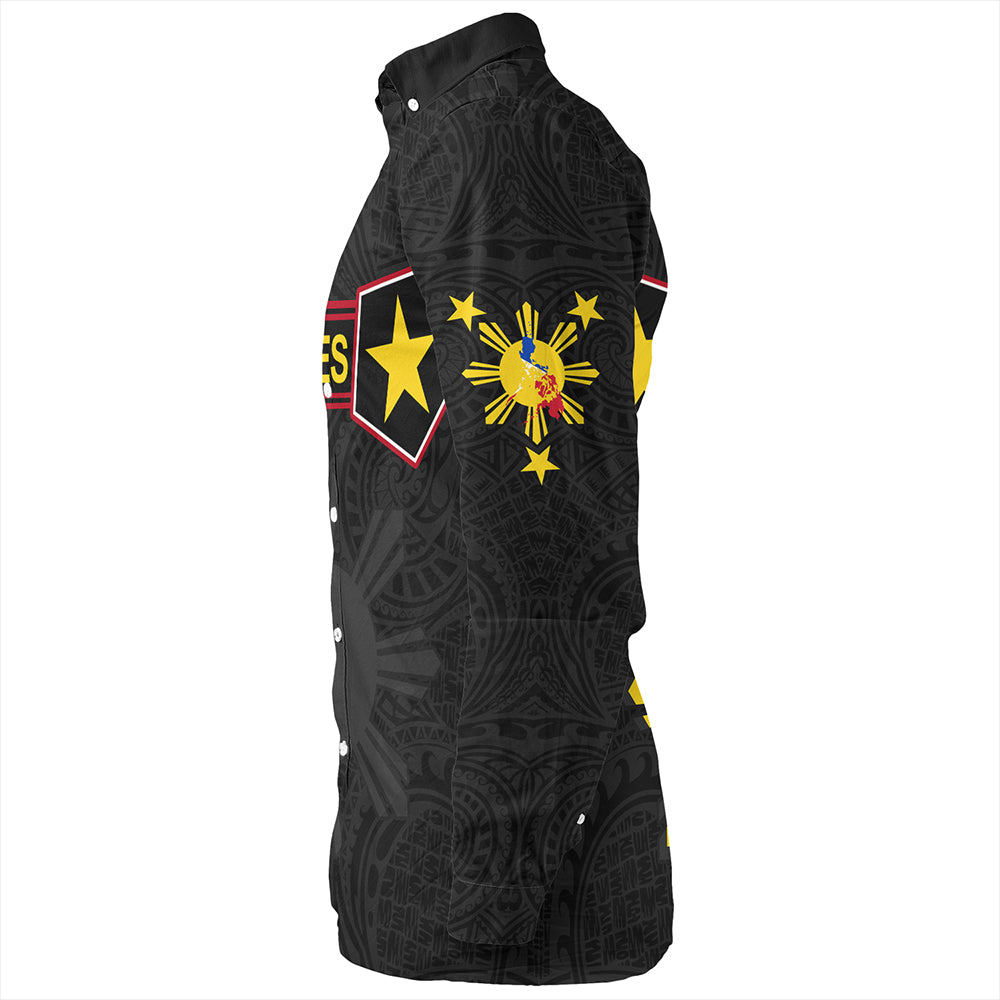 Philippines Long Sleeve Shirt Custom Polynesian Filipino Simple Style