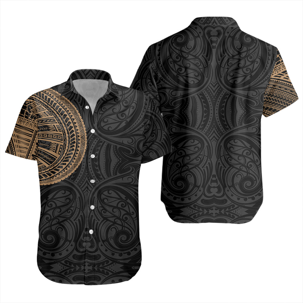 Samoa Tribal Maori Tattoo Roman Reigns Short Sleeve Shirt Gold