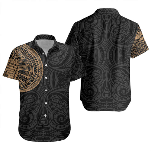 Samoa Tribal Maori Tattoo Roman Reigns Short Sleeve Shirt Gold