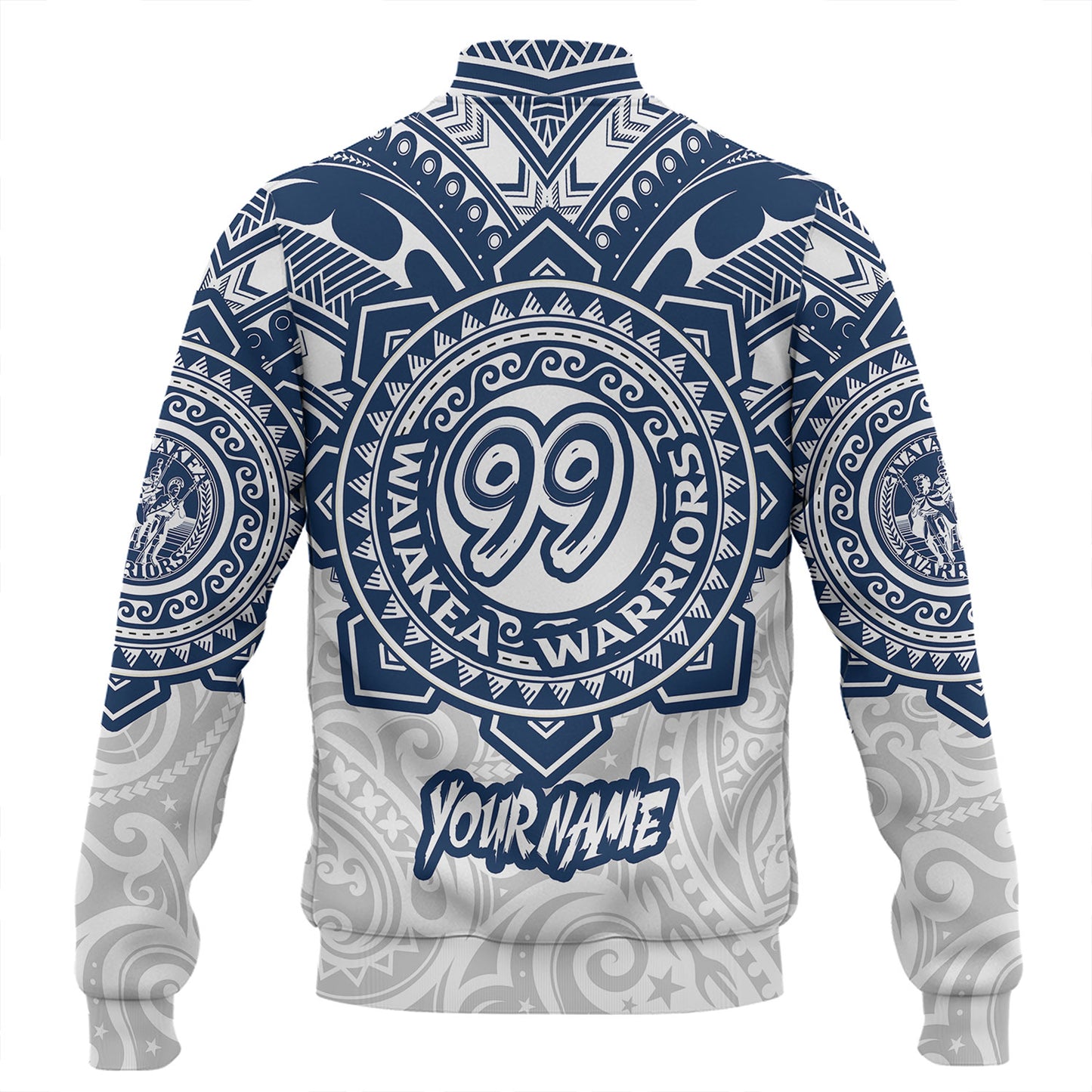 Hawaii Baseball Jacket Custom Waiakea High School Super Waiakea Warriors Tribal Style