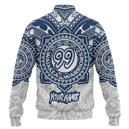 Hawaii Baseball Jacket Custom Waiakea High School Super Waiakea Warriors Tribal Style