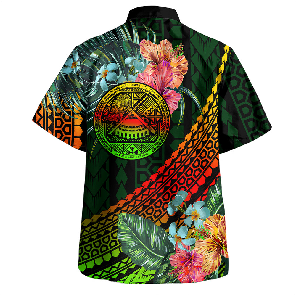 American Samoa Hawaiian Shirt Polynesian Tropical Style Flower